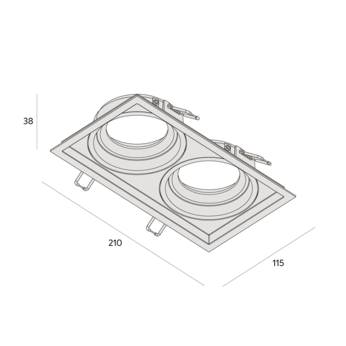 Embutido Interlight Micro Borda Recuado 2L AR70 115x210x38mm IL 4705-GZ