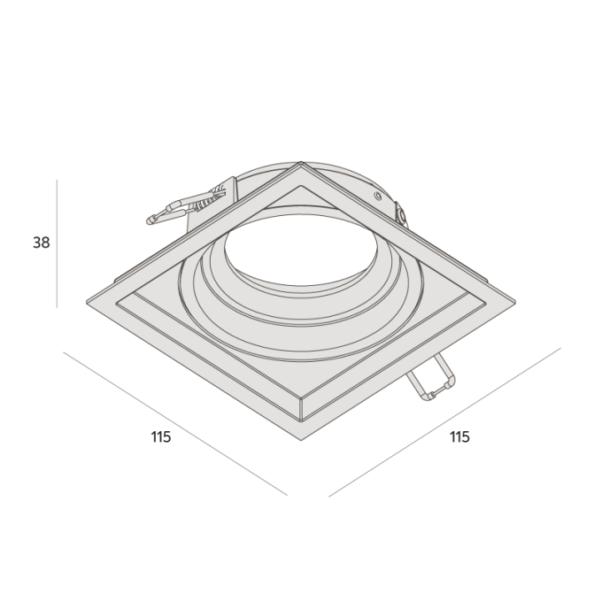 Embutido Interlight Micro Borda Recuado 1L PAR20 115x115x38mm IL 4706
