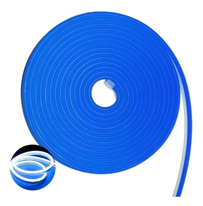 Neon Flex Alpertone Azul Escuro 8w/mt 12V 120 leds/mt IP65 6x12mm (Rolo 25 metros) 1505-25