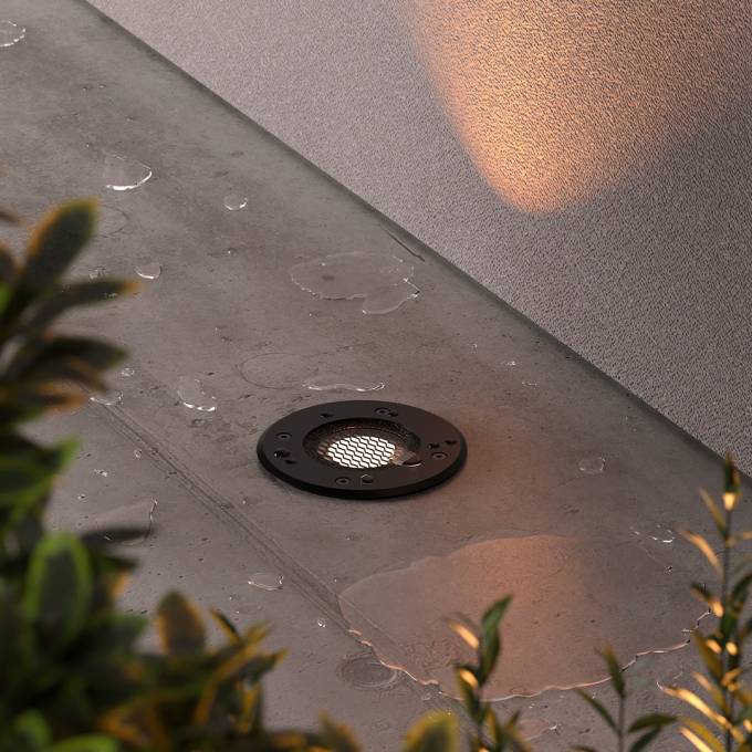 Embutido de Solo Nordecor Venna 10 watts 2700K 24V IRC97 12° IP67 Preto Ø100x80mm 6619