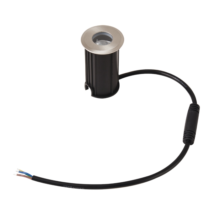 Embutido de Solo Nordecor Mies 2 watts 2700K 24V IRC97 24° IP67 Aço Inox Ø52x80mm 6616