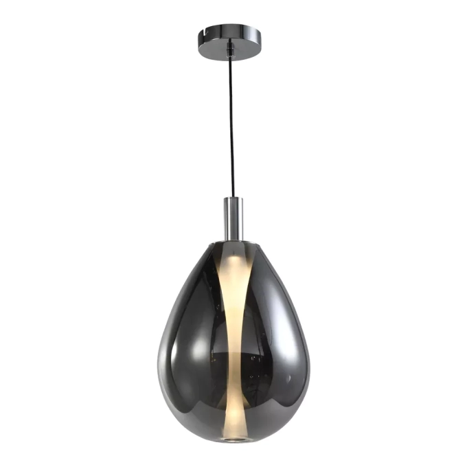 Pendente Skylight Thunder Cromado e Vidro Fumê 4 watts 3000K Bivolt Ø230X380mm SKY-4042FM