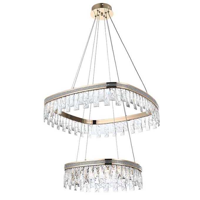 Pendente Nordecor Stenna 47 watts 3000K Ouro Brilho Ø400/600mm 2896