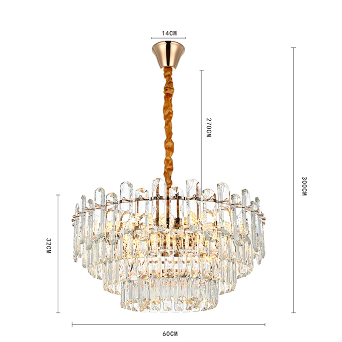 Pendente Nordecor Koine 11L E14 Ouro Brilho Ø600x320mm 2908