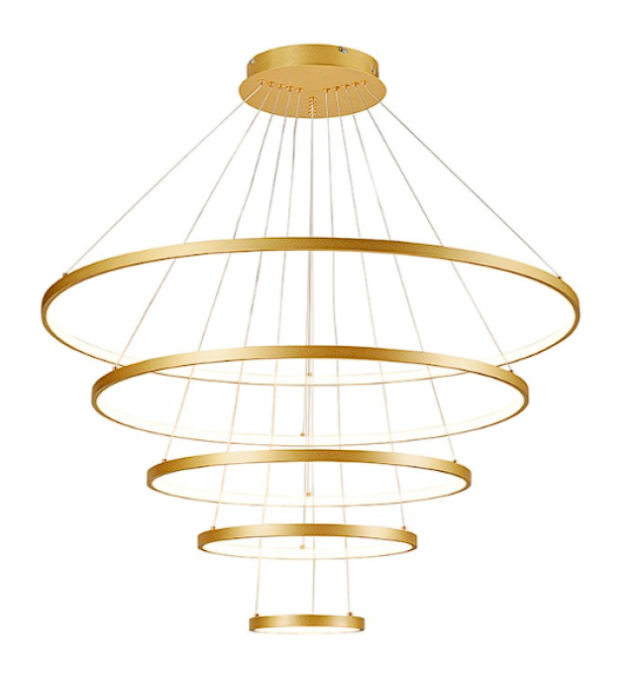 Pendente Alliance Argol 5 Arcos 146 watts Alumínio e Silicone 1000x800x600x400x200mm Bivolt 3003/5