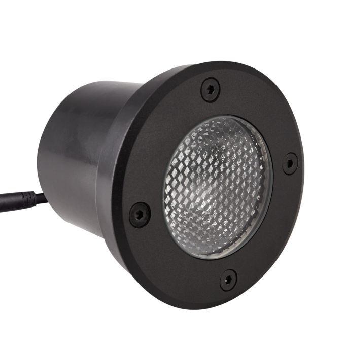 Embutido de Solo Nordecor Venna 10 watts 2700K 24V IRC97 24° IP67 Preto Ø100x95mm 6623