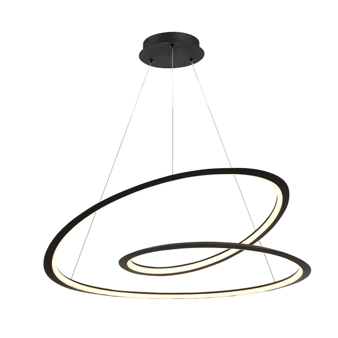 Pendente Bella Infini Metal Preto 61 watts 3000K Bivolt Ø790mm DW008B