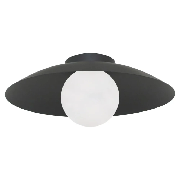 Plafon Bella Cuia Preto e Opalino 1L G9 Ø250x130mm CUI1PS01PT025