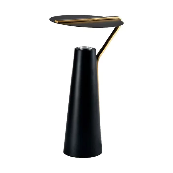 Abajur Bella Clochet Metal Preto e Dourado 1L GU10 450xØ270mm Bivolt CLO1AB01PT10