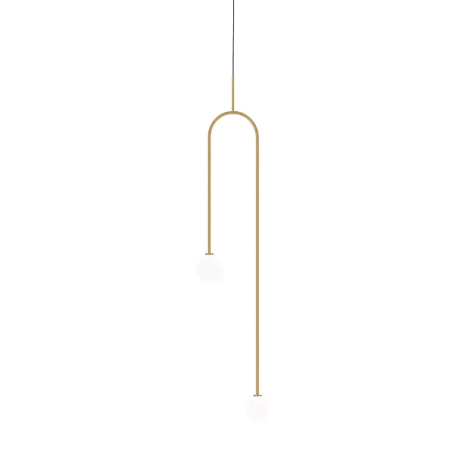 Pendente TKS Hanger Metal e Vidro 2L G9  330x120x2000mm 2100