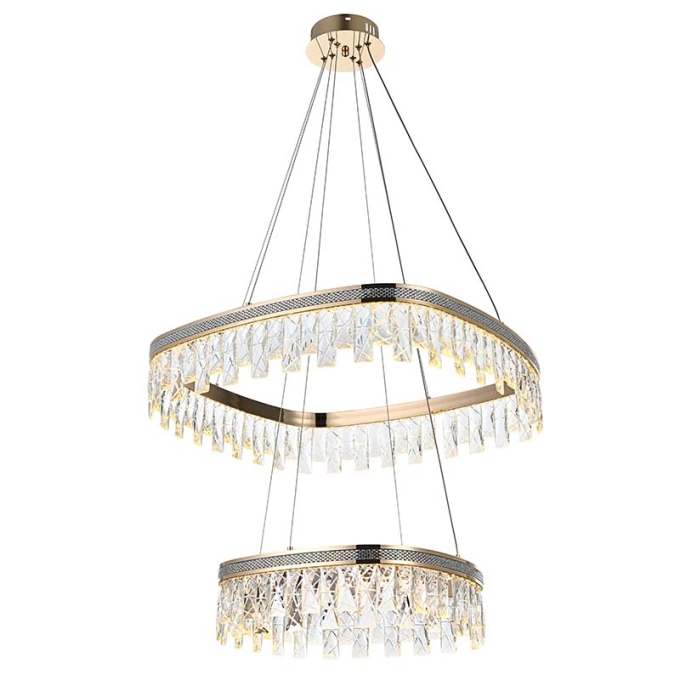 Pendente Nordecor Stenna 47 watts 3000K Ouro Brilho Ø400/600mm 2896