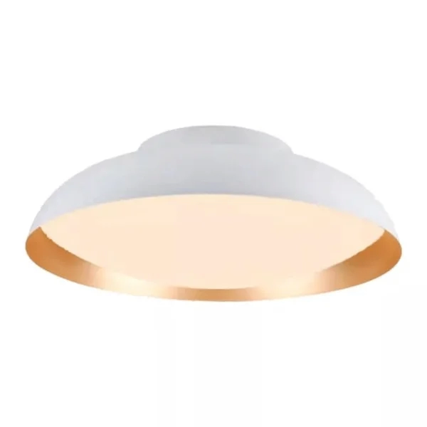 Plafon Bella Bowl Branco e Dourado 18 watts 3000K Ø420x130mm BOW1PS01BR042