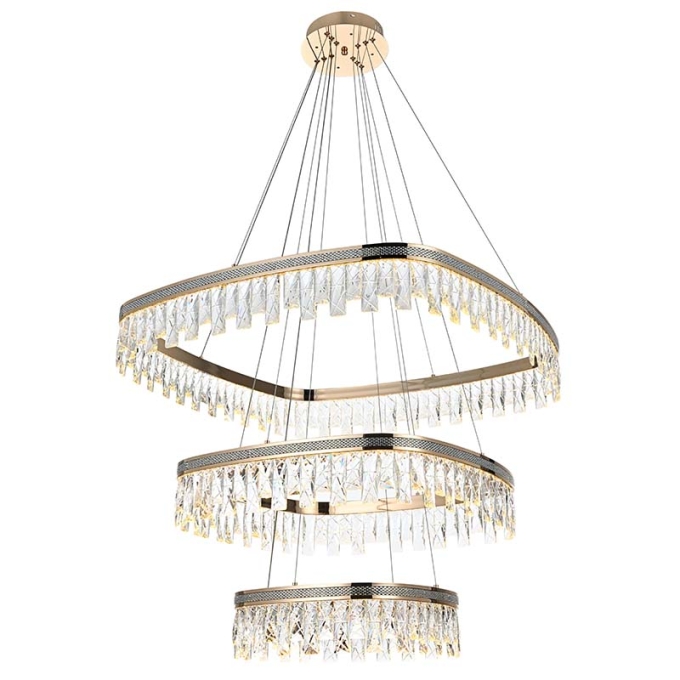 Pendente Nordecor Stenna 88 watts 3000K Ouro Brilho Ø400/600/800mm 2897