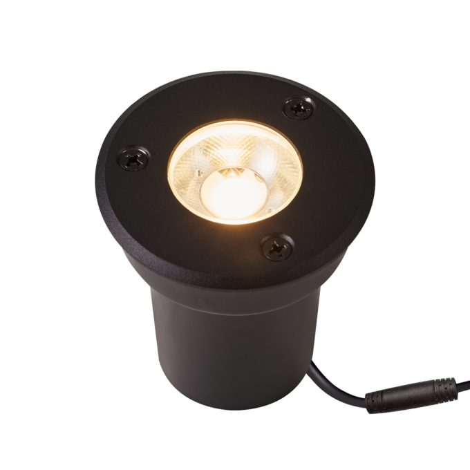 Embutido de Solo Nordecor Venna 5 watts 2700K 24V IRC97 24° IP67 Preto Ø65x70mm 6622