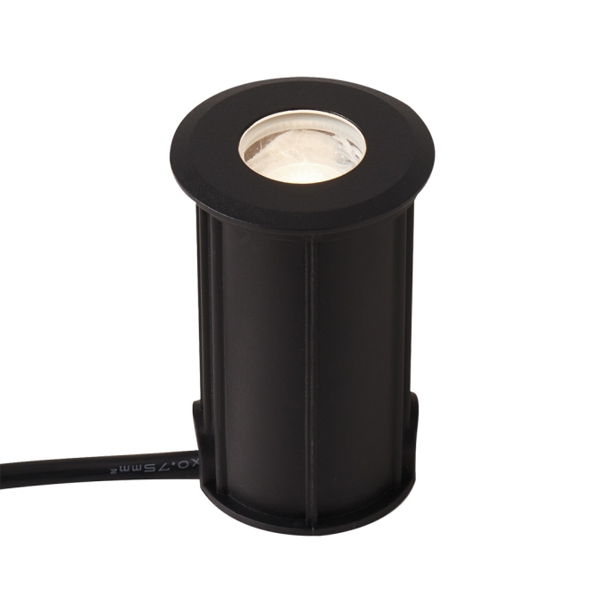 Embutido de Solo Nordecor Mies 2 watts 2700K 24V IRC97 24° IP67 Preto Ø52x80mm 6617