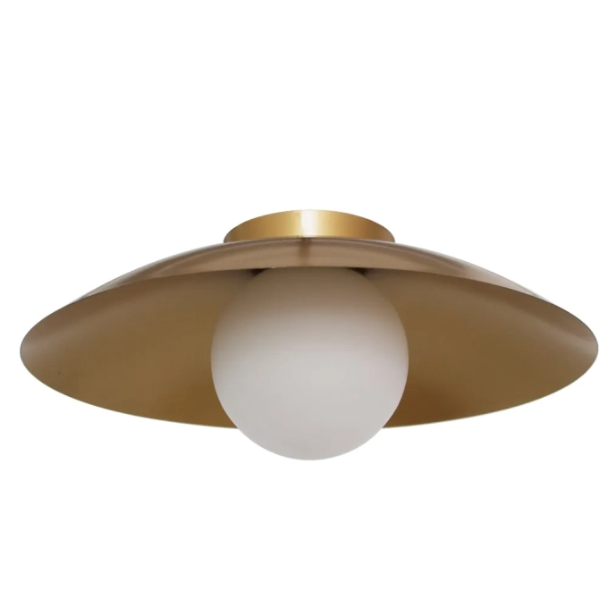 Plafon Bella Cuia Dourado e Opalino 1L G9 Ø500x205mm CUI1PS01DR050