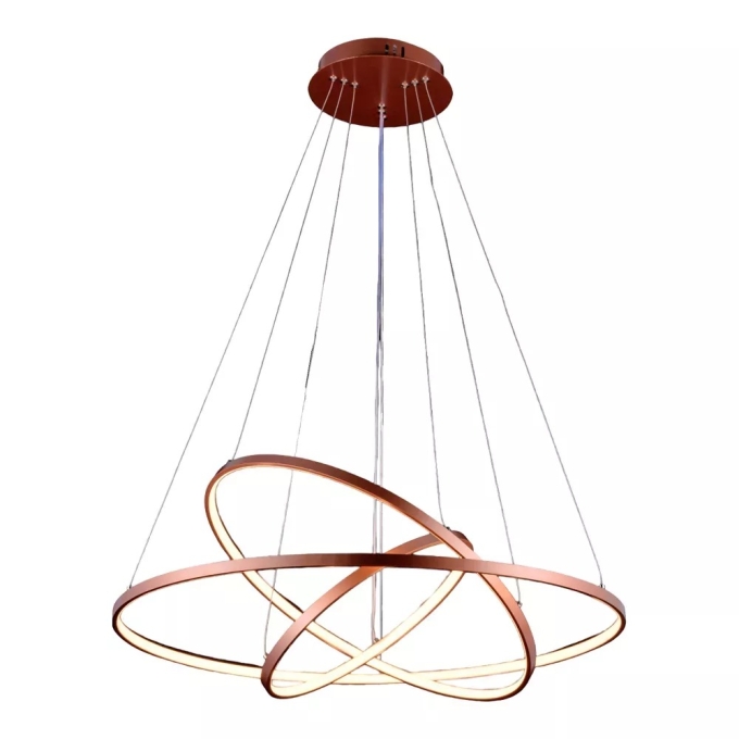 Pendente Sindora 90 watts 3000K Alumínio Rose e Silicone Ø400x600x800mm DCD015080
