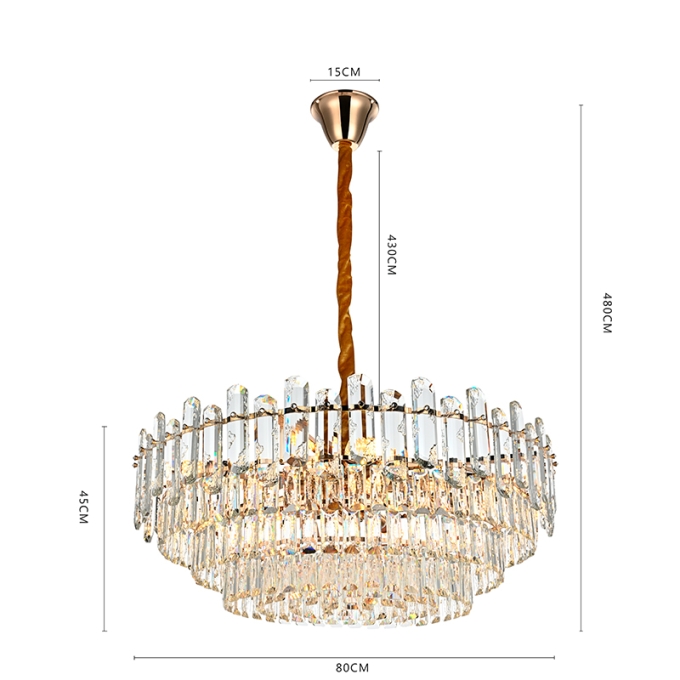 Pendente Nordecor Koine 15L E14 Ouro Brilho Ø800x450mm 2909