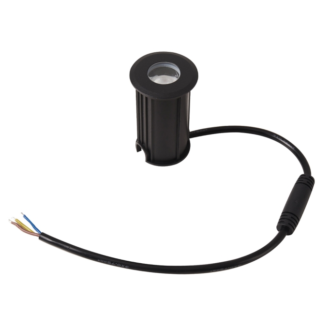 Embutido de Solo Nordecor Mies 2 watts 2700K 24V IRC97 24° IP67 Preto Ø52x80mm 6617