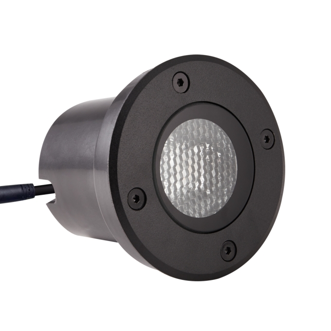 Embutido de Solo Nordecor Venna 10 watts 2700K 24V IRC97 12° IP67 Preto Ø100x80mm 6619