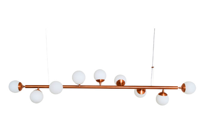 Pendente Alliance Aspiral Alumínio e Vidro 1750x200mm 9L G9 Bivolt 2087/9