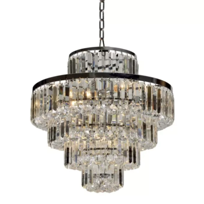 Lustre Bella Dijon Cromado e Transparente 9L E14 Ø540x500mm AQ009M