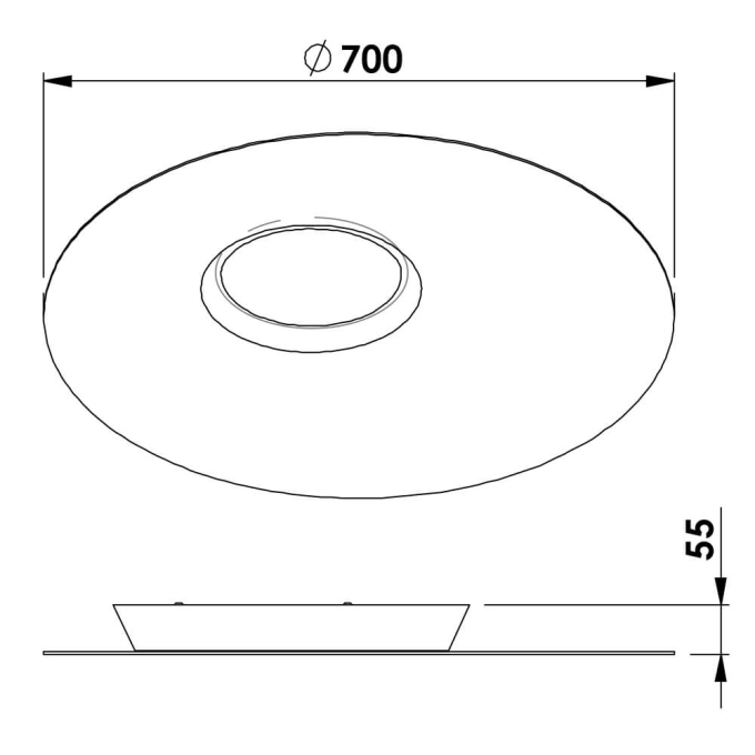Plafon Newline Messier Dimerizável 30,2 watts 2700K Ø700x55mm Bivolt PL02011LED27DIM