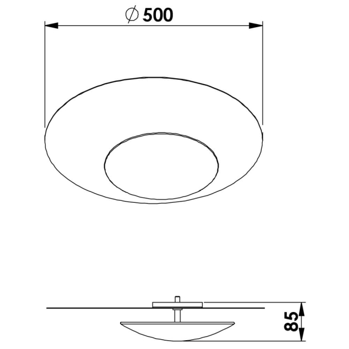 Plafon Newline Outlier 24 watts 2700K Ø500x100mm PL02007LED1