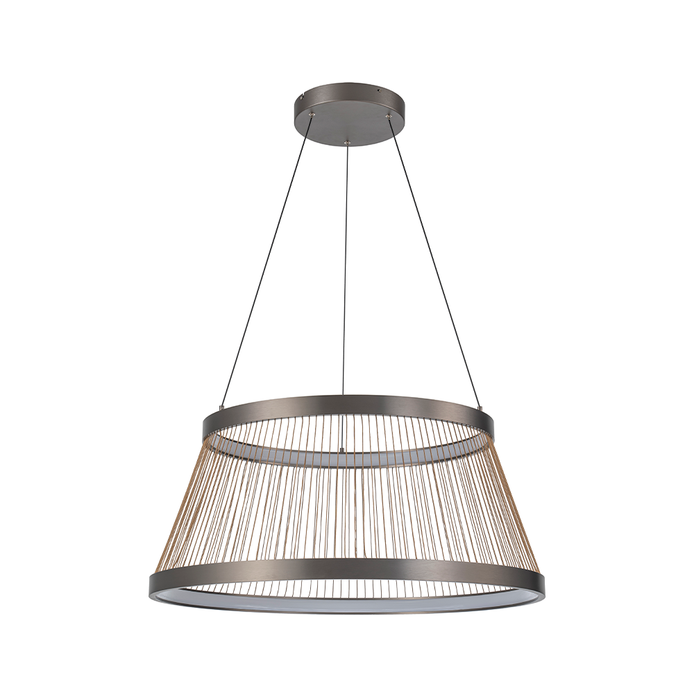 Pendente Nordecor Beys 70 watts 3000K Cinza e Dourado Ø800mm 2942