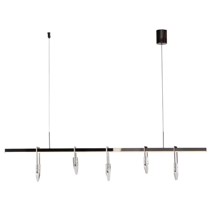Pendente Casual Light Studioluce Haken Cristal, Acrílico e Metal Onix 30 watts 3000K 300x70x20mm PD1713OX