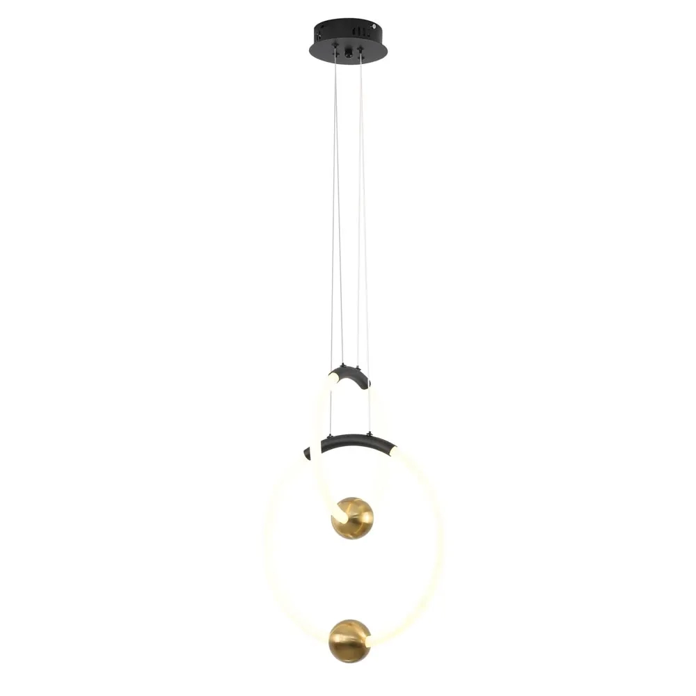 Pendente Bella Mondo Metal Preto e Dourado 41 watts 3000K 580x430x300mm KA004