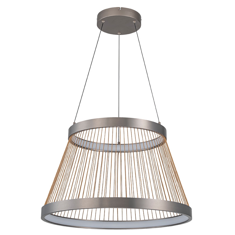 Pendente Nordecor Beys 50 watts 3000K Cinza e Dourado Ø680mm 2941