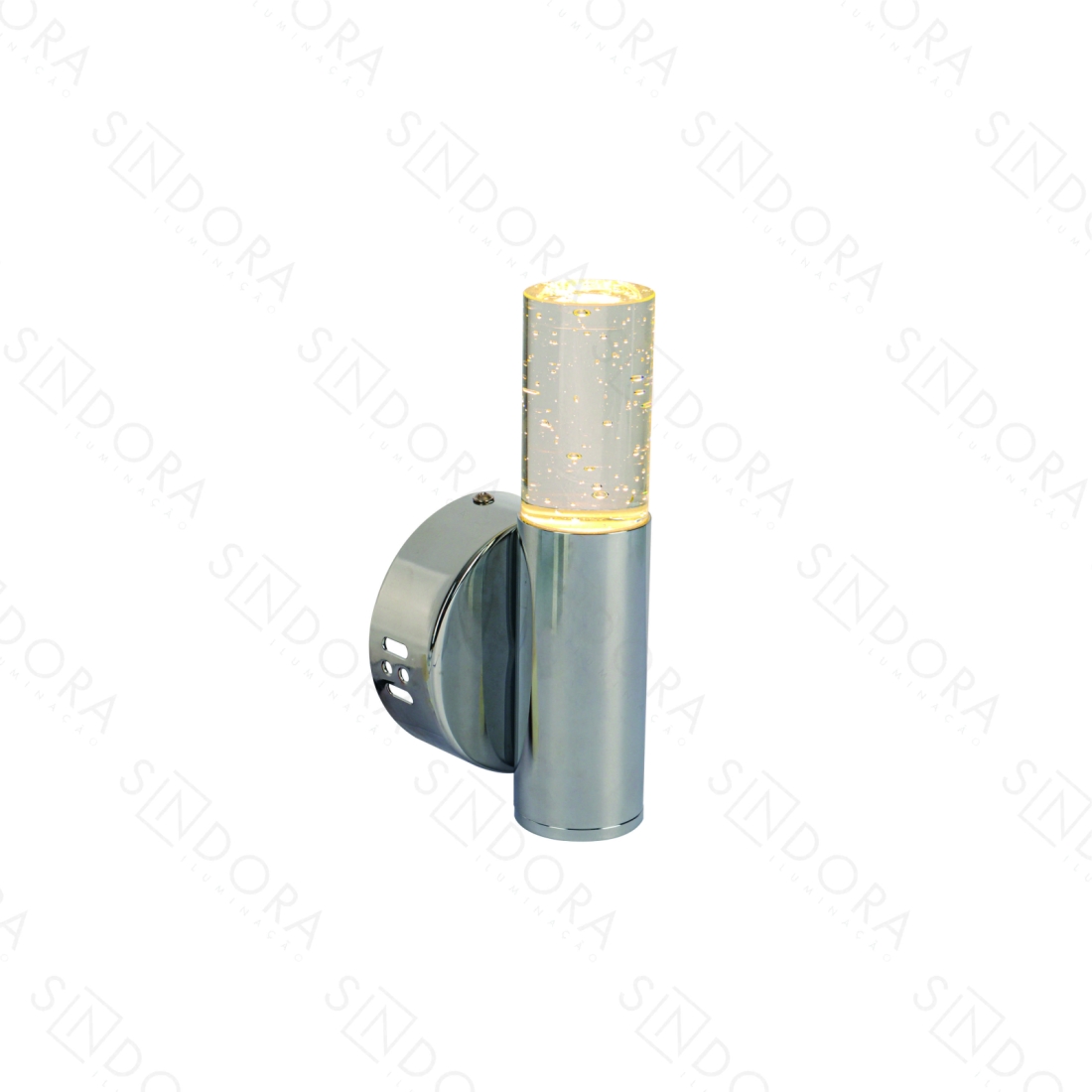 Arandela Sindora Cristal Metal Cromado 5 watts 3000K Ø100x200mm Bivolt DCB02225