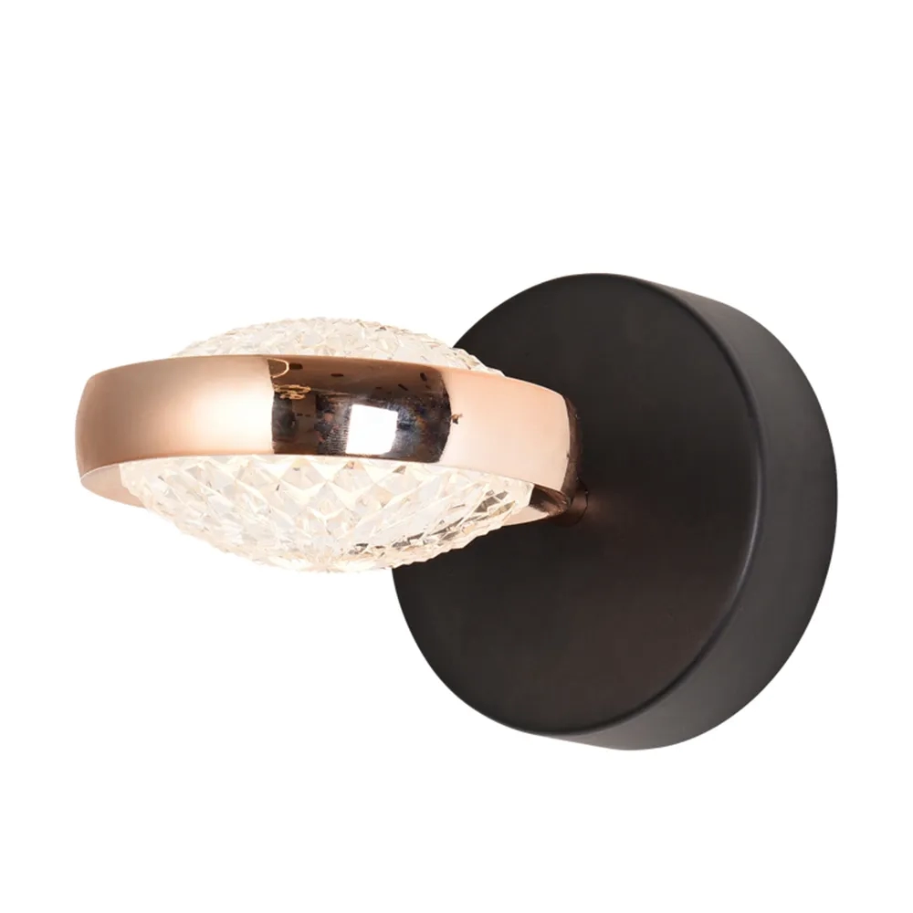 Arandela Bella Beep Dourado e Preto 8 watts 3000K 200x120x60mm KW009B