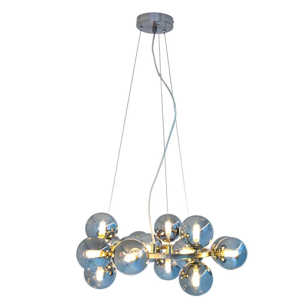 Pendente Bella Halo Niquelado e Cromado 15L G9 Ø560x240mm JO004NK