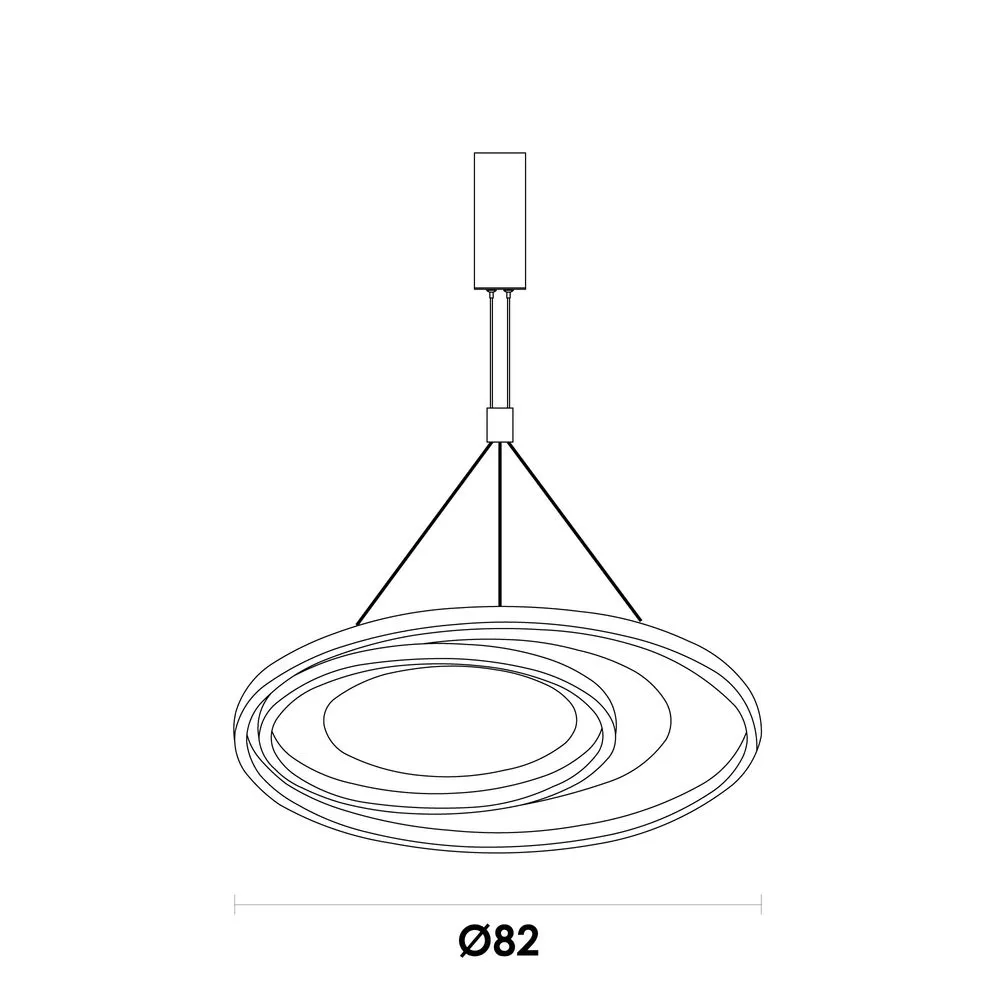 Pendente Bella Loop Metal Branco e Dourado 76 watts 3000K 820x20mm HM010WG