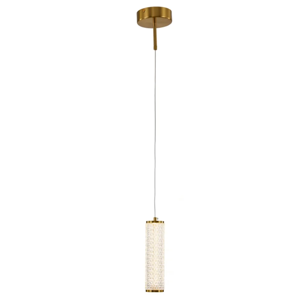 Pendente Bella Flute Dourado 7 watts 3000K Ø70x230mm OC023G