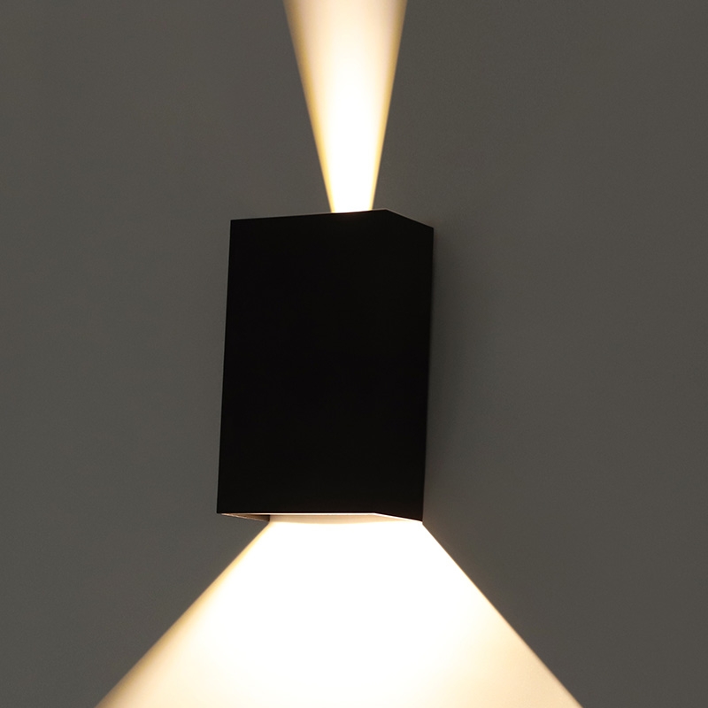 Arandela Nordecor Siki Facho Duplo 10 watts 3000K Preto IP65 Bivolt 50x150x92mm 6691