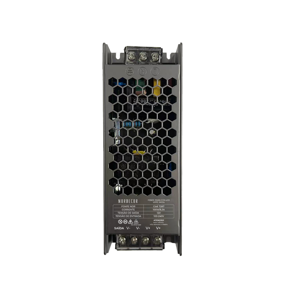 Fonte 12V Nordecor Nord 8,3A 100 watts Bivolt IP20 170x60x30mm 7287