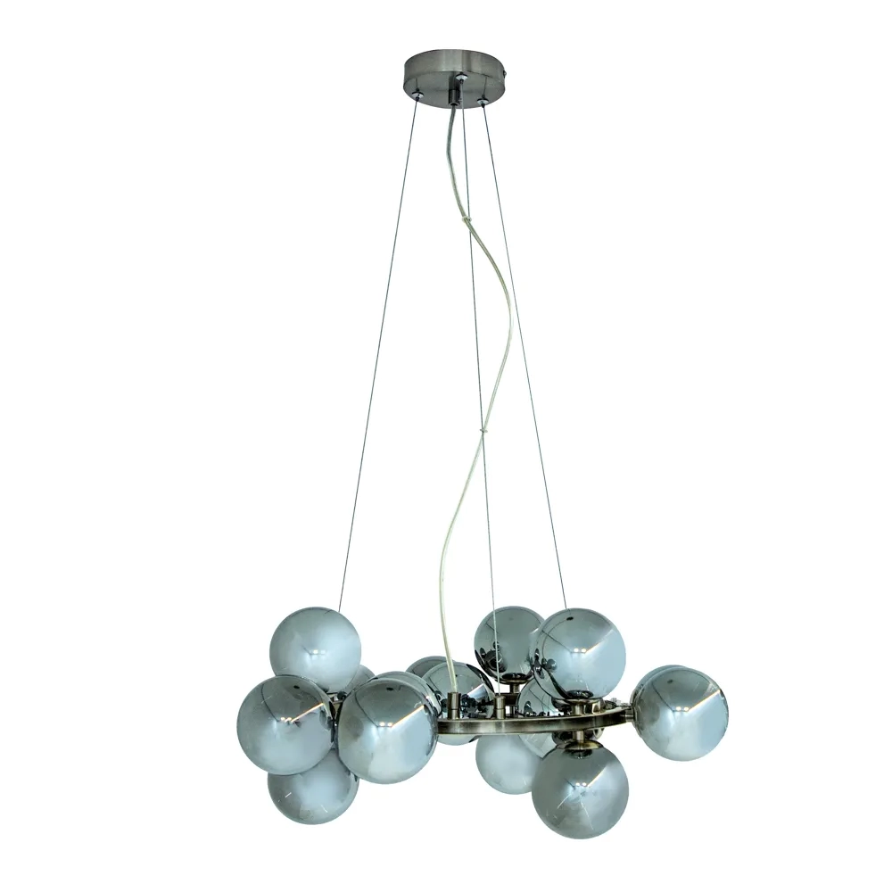 Pendente Bella Halo Niquelado e Cromado 15L G9 Ø560x240mm JO004NK