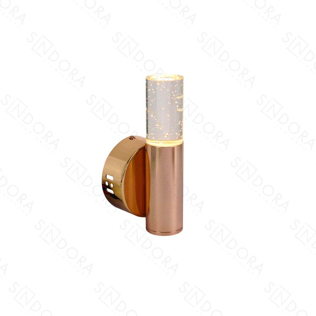 Arandela Sindora Cristal Metal Dourado 5 watts 3000K Ø100x200mm Bivolt DCB02224