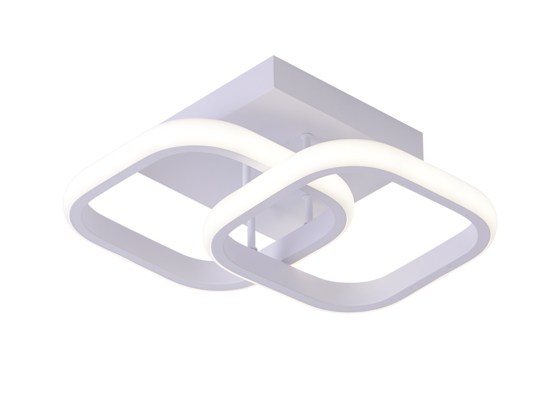 Plafon Sindora Silicone Alumínio Branco 22 watts 3000K 4000K 6000K 240x240x90mm Bivolt QX05322