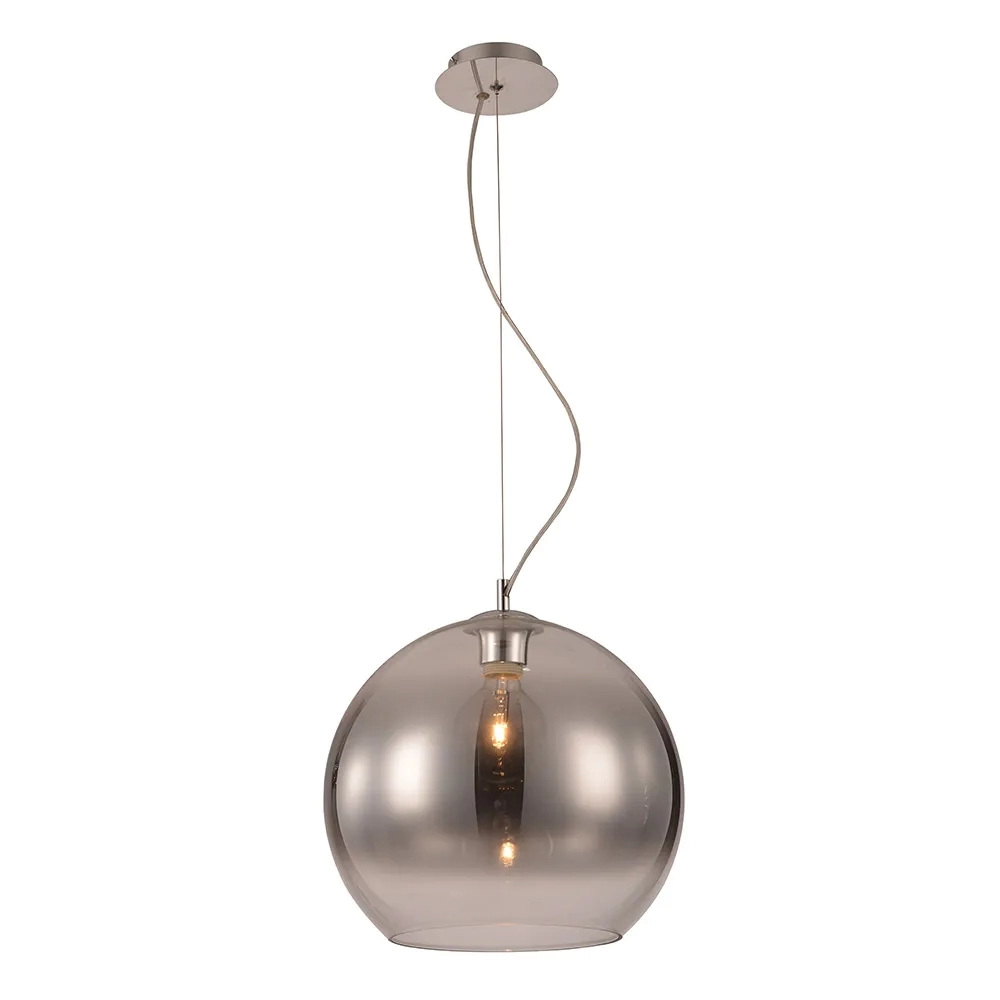 Pendente Bella Bocci Metal Cromado e Vidro Fumê 1L E27 Ø400x410mm OD037SL