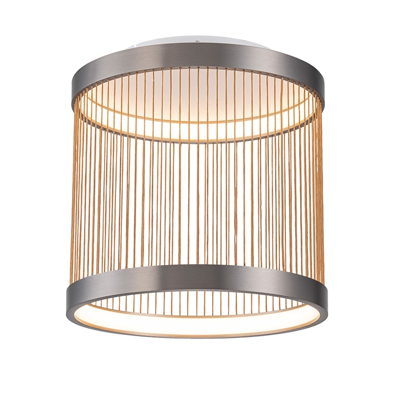 Plafon Nordecor Beys 40 watts 3000K Cinza e Dourado Ø410mm 2938