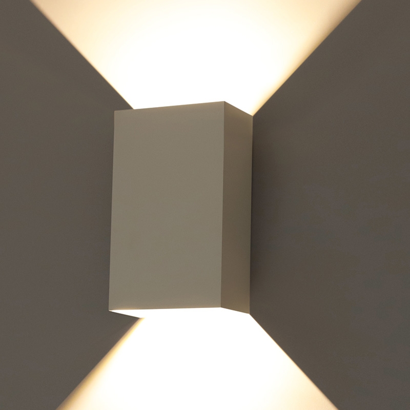 Arandela Nordecor Siki Facho Duplo 10 watts 3000K Branco IP65 Bivolt 50x150x92mm 6690