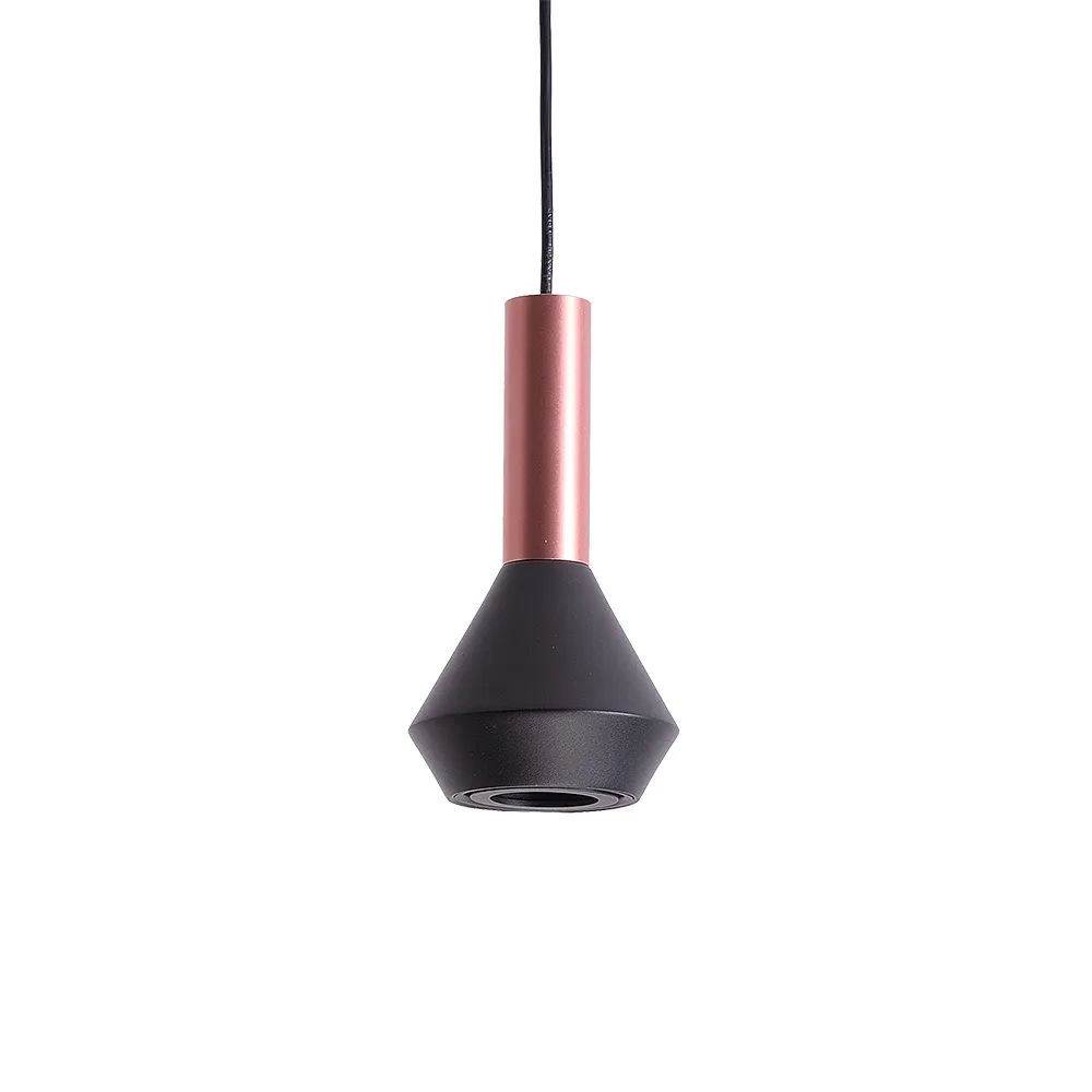 Pendente Bella Pituco Rose Gold e Preto 1L GU10 Ø100x187mm ML015B