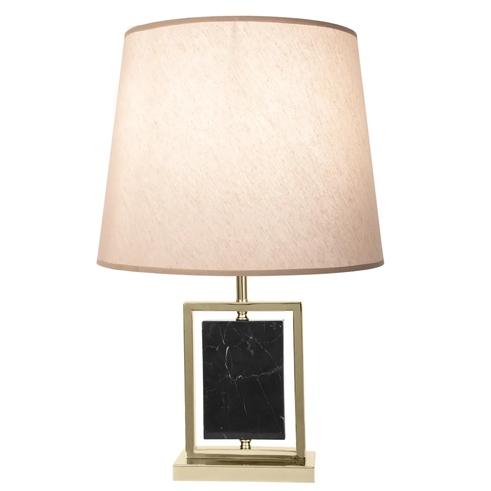 Base p/ Abajur Bella Lithos Metal Dourado e Preto 1L E27 220x120x390mm GL024BG (Sem Cúpula)