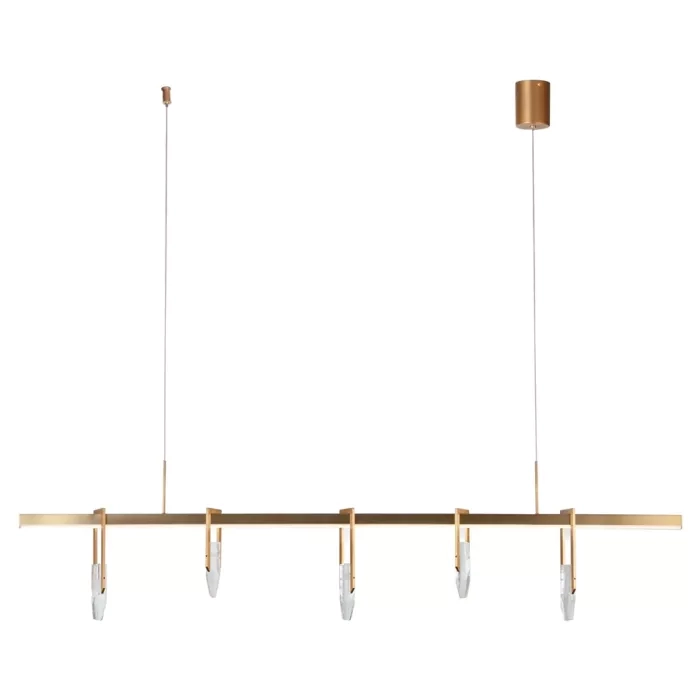 Pendente Casual Light Studioluce Haken Cristal, Acrílico e Metal Dourado 30 watts 3000K 300x70x20mm PD1713DO