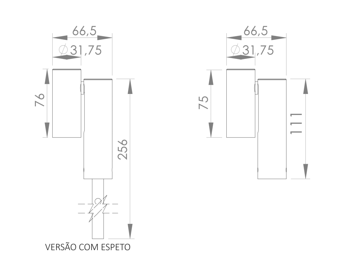 Poste Balizador Direct Light Wayside 2,7 watts Bivolt 34° IP66 2700K IRC90 66x111mm DL PT7