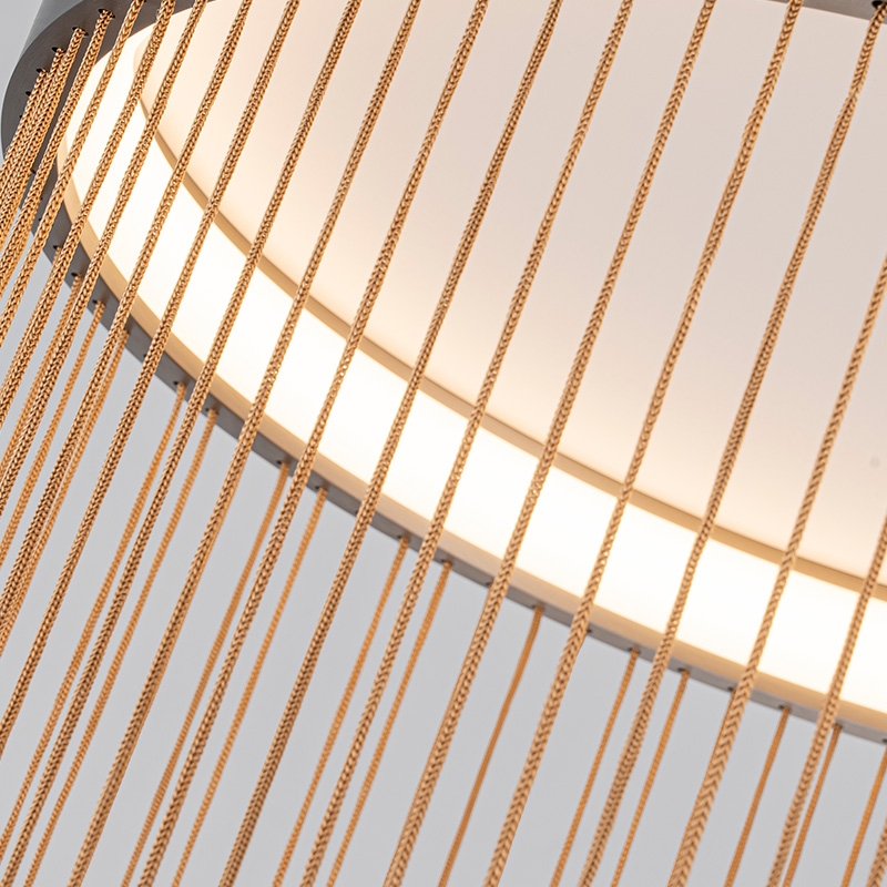 Plafon Nordecor Beys 40 watts 3000K Cinza e Dourado Ø410mm 2938